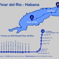 Paradas y precios del tren Pinar del Río-Habana 